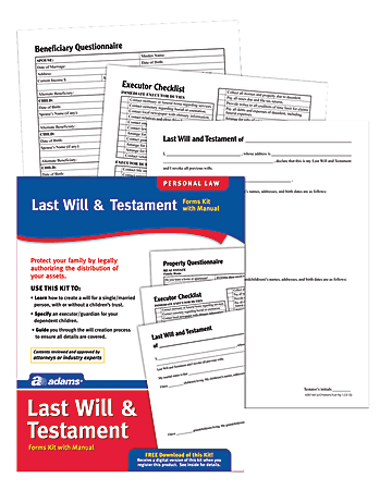 Adams® Last Will & Testament Kit