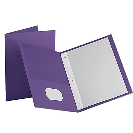 Oxford™ Twin-Pocket Portfolio With Fasteners, Purple, Pack Of 10