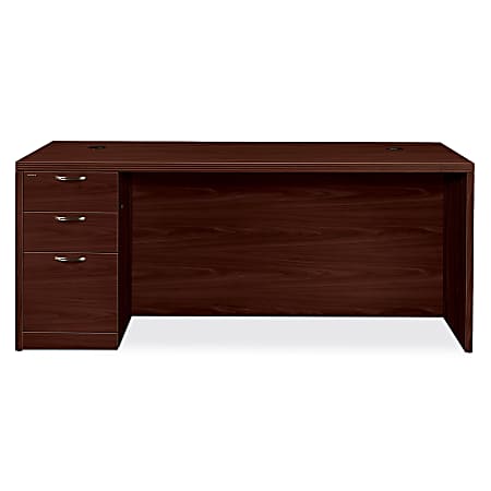 HON® Valido™ Left Pedestal Desk, Mahogany