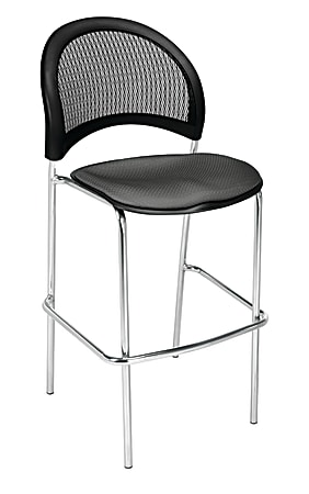 OFM Moon Café-Height Fabric Chairs, 45"H x 22"W x 23"D, Slate Gray, Set Of 2