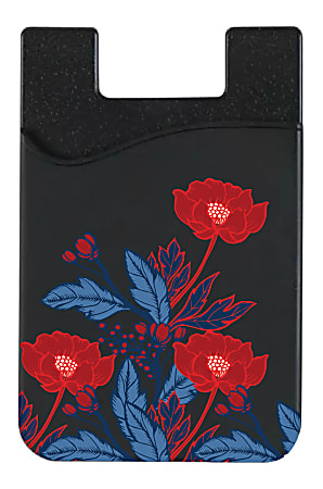 OTM Essentials Mobile Phone Wallet Sleeve, 3.5"H x 2.3"W x 0.1"D, Red Poppies, OP-TI-Z124A