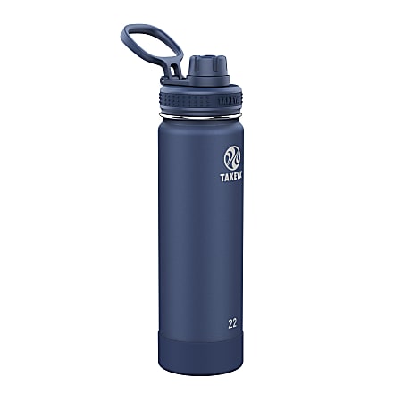 Takeya Actives Straw Water Bottle, 22 Oz, Midnight