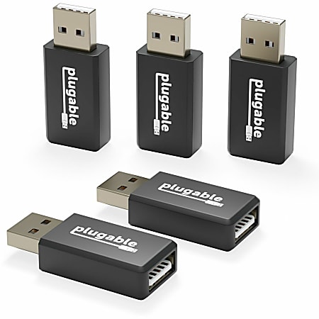 Plugable USB Data Transfer Adapter - 5 Pack - 1 x USB Type A - Male - USB Type A - Female