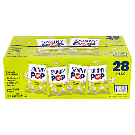 Skinny Pop Salted Popcorn, Box Of 28 Packs