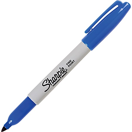 Sharpie Pen-style Permanent Marker - Fine Marker Point Type - Blue Alcohol Based Ink - 1 Each