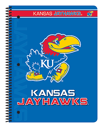 Markings by C.R. Gibson® Notebook, 8" x 10 1/2", 1 Subject, College Ruled, 140 Pages (70 Sheets), Kansas Jayhawks Classic 1