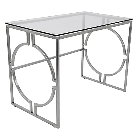 Lumisource Dynasty Contemporary Desk, Stainless Steel