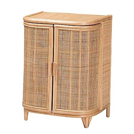 bali & pari Yanka 25"W Bohemian Storage Cabinet, Natural
