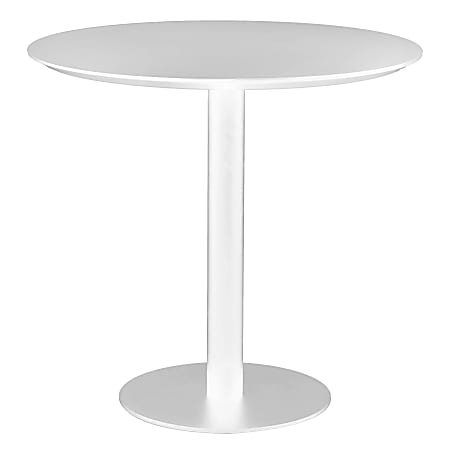 Eurostyle Paras Steel Round Dining Table, 29-1/2"H x 31-1/2"W x 31-1/2"D, White