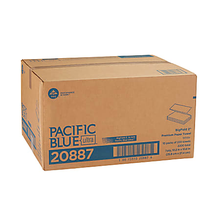 Pacific Blue Ultra Folded Paper Towels, 1-Ply, 10.2 x 10.8, White, 220/Pack, 10 Packs/Carton Pacific Blue Ultra Folded Paper Towels, 1-Ply, 10.2 x 10.8, White, 220/Pack, 10 Packs/Carton