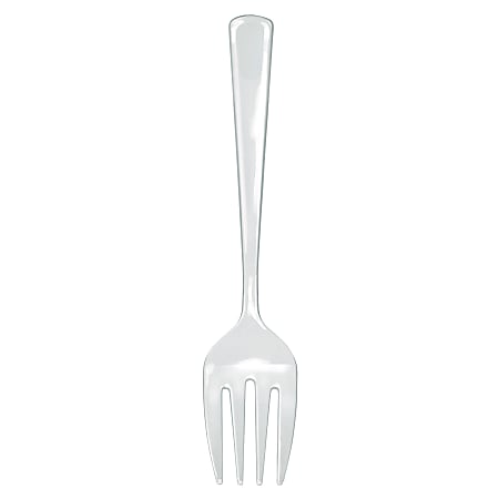 Amscan Plastic Serving Forks, 9-3/4"H x 2-1/5"W x 1"D, Clear, Set Of 23 Forks