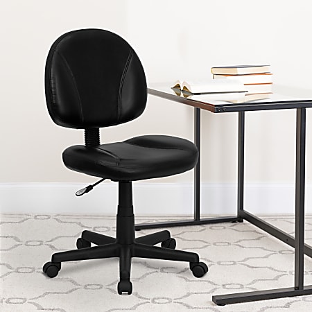 Flash Furniture Bonded LeatherSoft™ Mid-Back Ergonomic Swivel Chair, Black