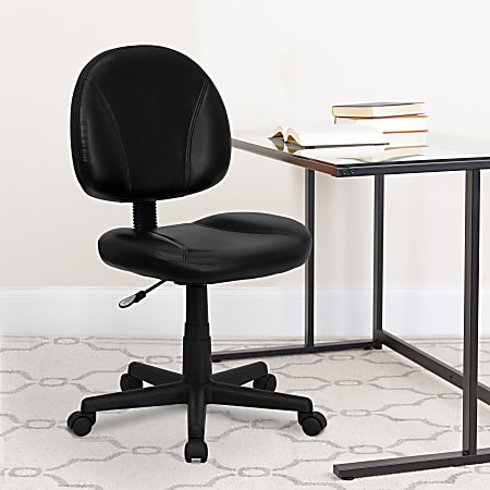 Flash Furniture LeatherSoft™ Faux Leather Mid-Back Ergonomic Swivel Chair, Black