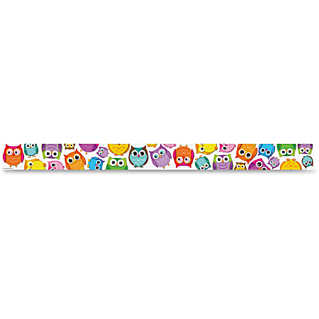Carson Dellosa Education Colorful Owls Straight Borders - Learning Theme/Subject - 12 x Strips of Border, Owl Shape - Multicolor - 12 / Pack