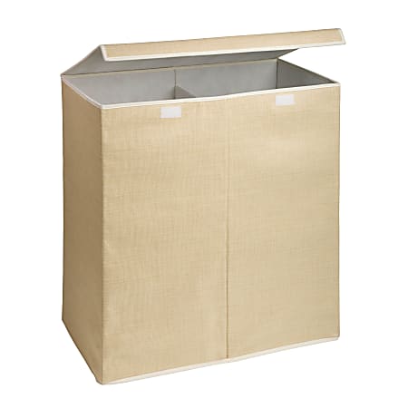Honey-Can-Do Large Dual Laundry Hamper with Lid, Beige