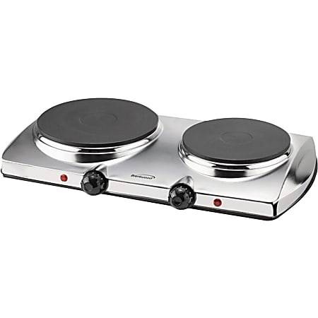 Elexnux Portable 2-Burner 7.4 in. Silver Electric Hot Plate