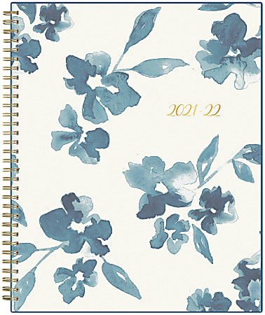 Blue Sky™ Weekly/Monthly Planning Calendar, 8-1/2" x 11", Bakah Blue Frosted, July 2021 To June 2022, 131951