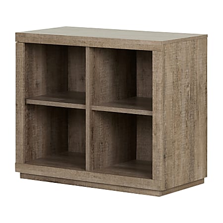 South Shore Kanji 4-Cube Shelving Unit, Weathered Oak