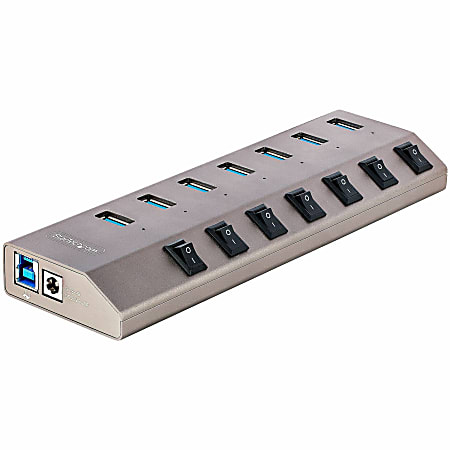 StarTech.com 7-Port Self-Powered USB-C Hub with Individual On/Off