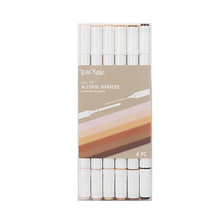 Brea Reese Dual-Tip Alcohol Markers, Neutrals, Pack Of 6 Markers