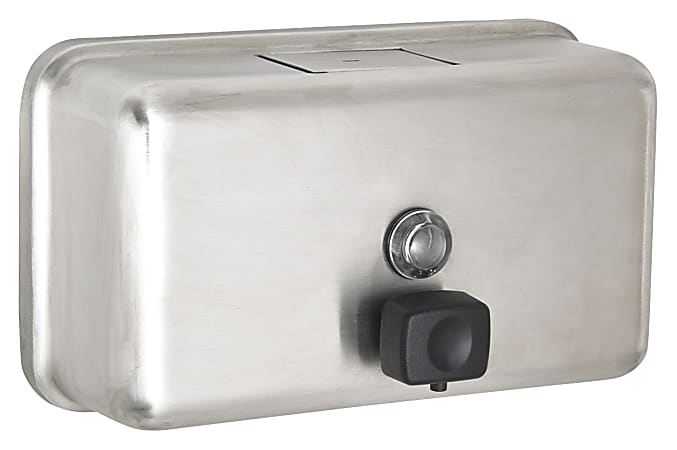 Alpine Industries 1200 mL Stainless Steel Horizontal Manual Surface-Mounted Liquid Soap Dispensers, Silver, Pack Of 2 Dispensers