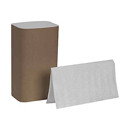 Pacific Blue Basic® by GP PRO, 1-Ply, S-Fold Paper Towels, 9.25" X 9.9", 40% Recycled, White, 250 Sheets per Pack, 16 Packs Per Case