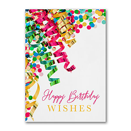 Custom Embossed Birthday Greeting Cards 5 58 x 7 78 Colorful Birthday Box  Of 25 Cards - Office Depot