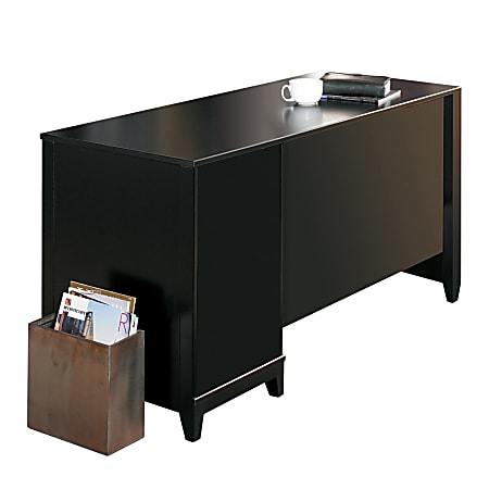 Office Depot® Brand Easton Wall Single-Pedestal Desk, 30"H x 59 3/8"W x 24 1/8"D, Black