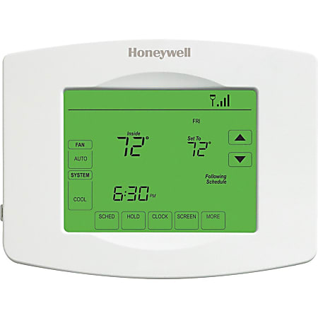 Honeywell® Wi-Fi 7-Day Programmable Touchscreen Thermostat, 10 13/16"H x 9 13/16"W x 3 13/16"D, White