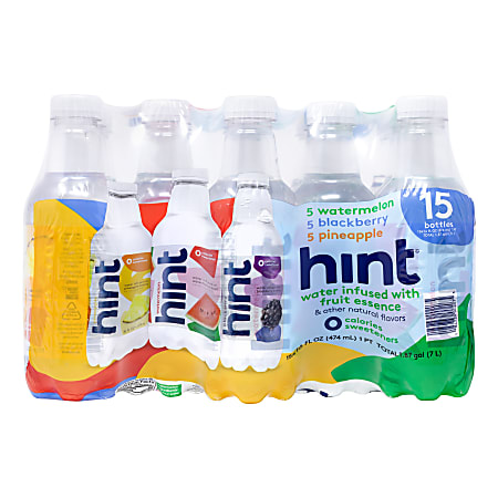 Hint Water Variety Pack, 16 Oz, Pack Of 15 Bottles