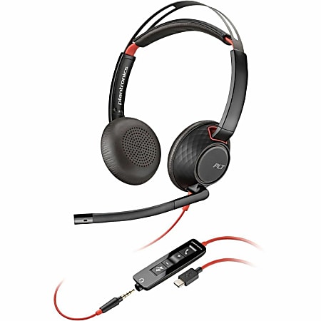 Poly Blackwire 5220 Stereo USB-C Headset + 3.5mm Plug + USB-C/A Adapter (Bulk) - Stereo - USB Type C, Min - 8X231A6