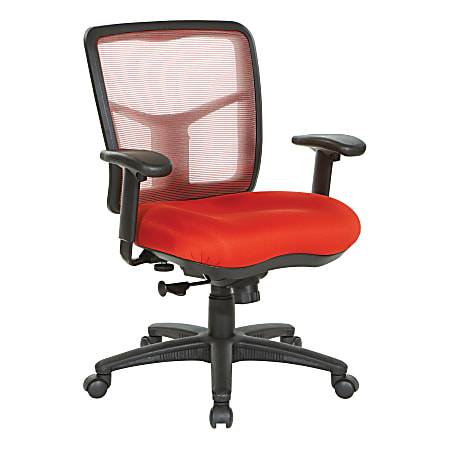 Office Star™ Pro-Line II® Air Mist Ergonomic Mesh Mid-Back Manager Chair, Red