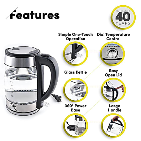 Get Aroma Stainless Steel Electric Water Kettle, 1.7L(AWK-165M) Delivered