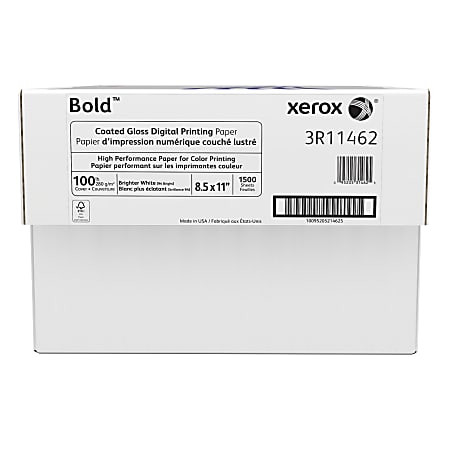 Xerox Bold Digital Coated Gloss Printing Paper Letter Size 8 12 x