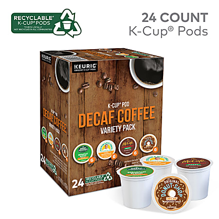 Green Mountain Coffee Roasters K Cup Variety Sampler Decaf Coffee Pack Box Of 24 K Cup Pods Office Depot
