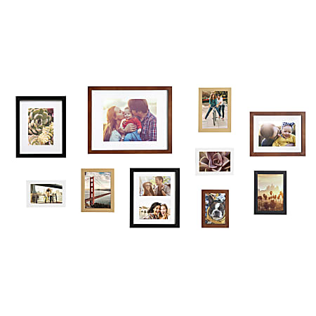 Kate and Laurel MidCentury Gallery Frame Box Set, Assorted Colors, Set Of 10 Frames
