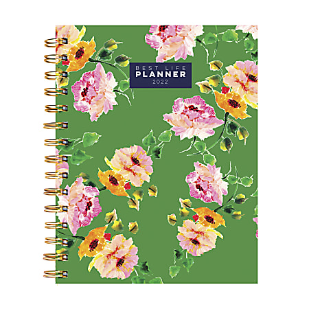 TF Publishing Weekly/Monthly Luxe Planner, 7-1/2" x 9", Floral, January To December 2022