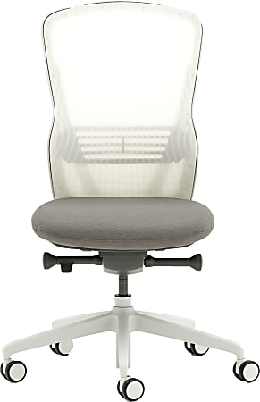 Allermuir Ousby Armless Ergonomic Fabric Mid-Back Task Chair, Light Gray/Snow/Slate