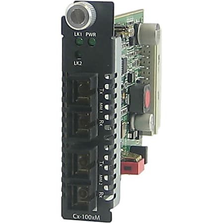 Perle C-100MM-M2SC2 Transceiver - 2 x SC Ports - 100Base-FX - 1.24 Mile - Internal