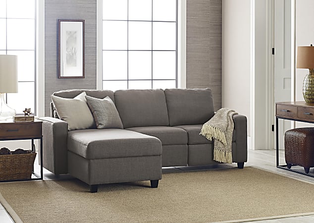 Serta® Palisades Reclining Sectional With Storage Chaise, Left, Gray/Espresso