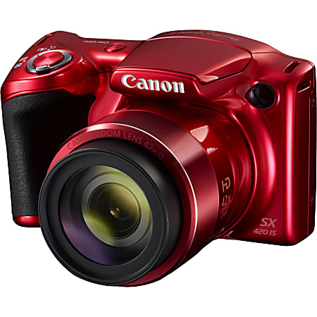 Canon PowerShot SX420 IS 20 Megapixel Compact Camera - Red - 1/2.3" Sensor - Autofocus - 3"LCD - 42x Optical Zoom - 4x Digital Zoom - Optical (IS) - 5152 x 3864 Image - 1280 x 720 Video - HD Movie Mode - Wireless LAN