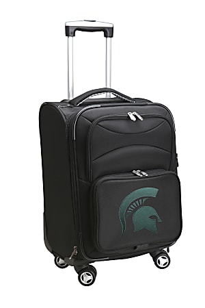 Denco Sports Luggage Expandable Upright Rolling Carry-On Case, 21" x 13 1/4" x 12", Black, Michigan State Spartans