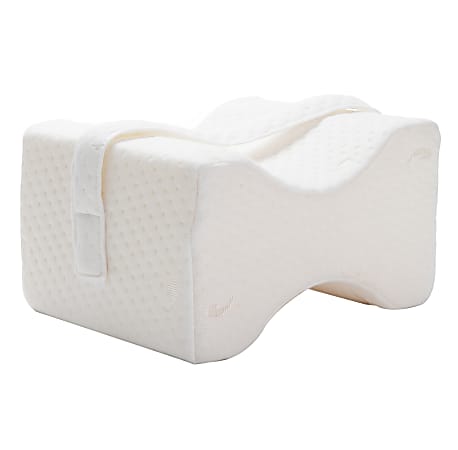 Mind Reader Orthopedic Foam Knee Pillow, 5-3/4"H x 8"W x 10"D, White
