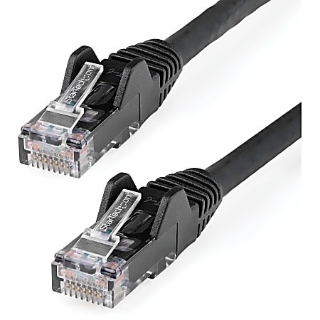 StarTech.com 1ft LSZH CAT6 Ethernet Cable - Black Snagless Patch Cord - First End: 1 x RJ-45 Male Network - Second End: 1 x RJ-45 Male Network - 10 Gbit/s - Patch Cable - Gold Plated Connector - Gold Plated Contact - LSZH - 24 AWG - Black