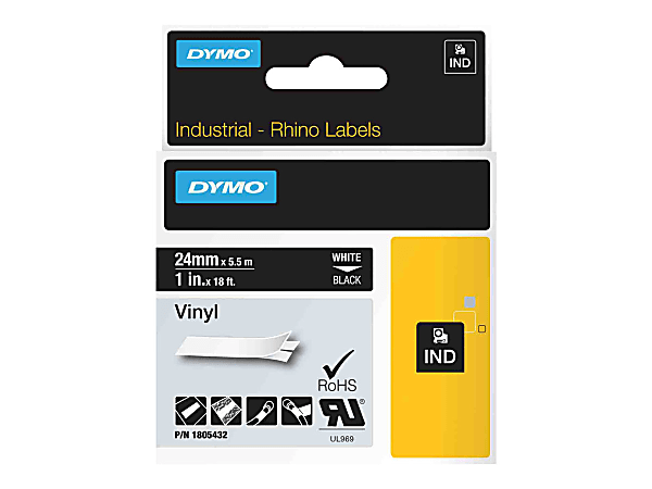 DYMO® White on Black Color Coded Label, LJ7447