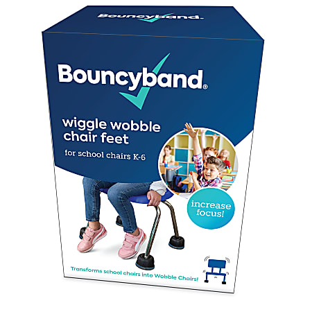 Bouncyband Wiggle Wobble Chair Feet, 7-1/2” x 3-3/4”, Black/Blue