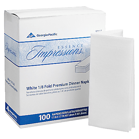 1/8-Fold Linen-Replacement Dinner Napkins, Two-Ply, 17 x 17, White 1/8-Fold Linen-Replacement Dinner Napkins, Two-Ply, 17 x 17, White