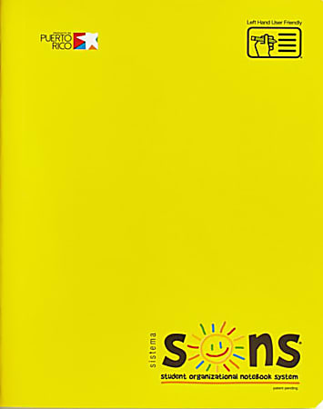 SONS System Journal-Style Notebooks, 9-3/4" x 7-1/2", 1 Subject, Primary Rule, 200 Sheets, Yellow