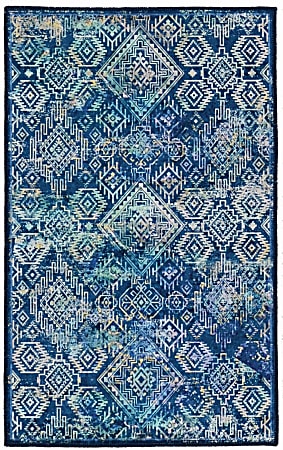 Linon Innova Area Rug, 2-9/53' x 3-9/53', Plynne Navy/Teal