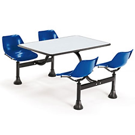 OFM 65"W Cluster Table And 4-Chair Set, Blue/Nebula